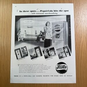 Pepsi Cola Hits The Spot Cup Vending Machine Trade Ad Vintage Page Print